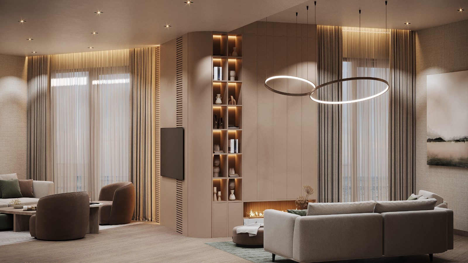 One bedrooom Studio (without balcony + city view + sofa)